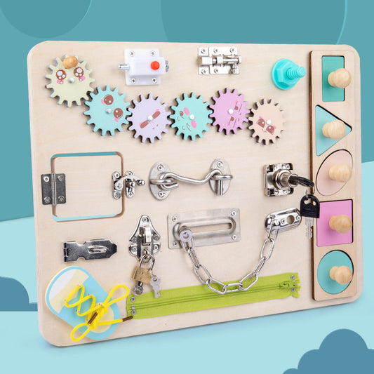 Kids Wooden Sensory Activity Board 
